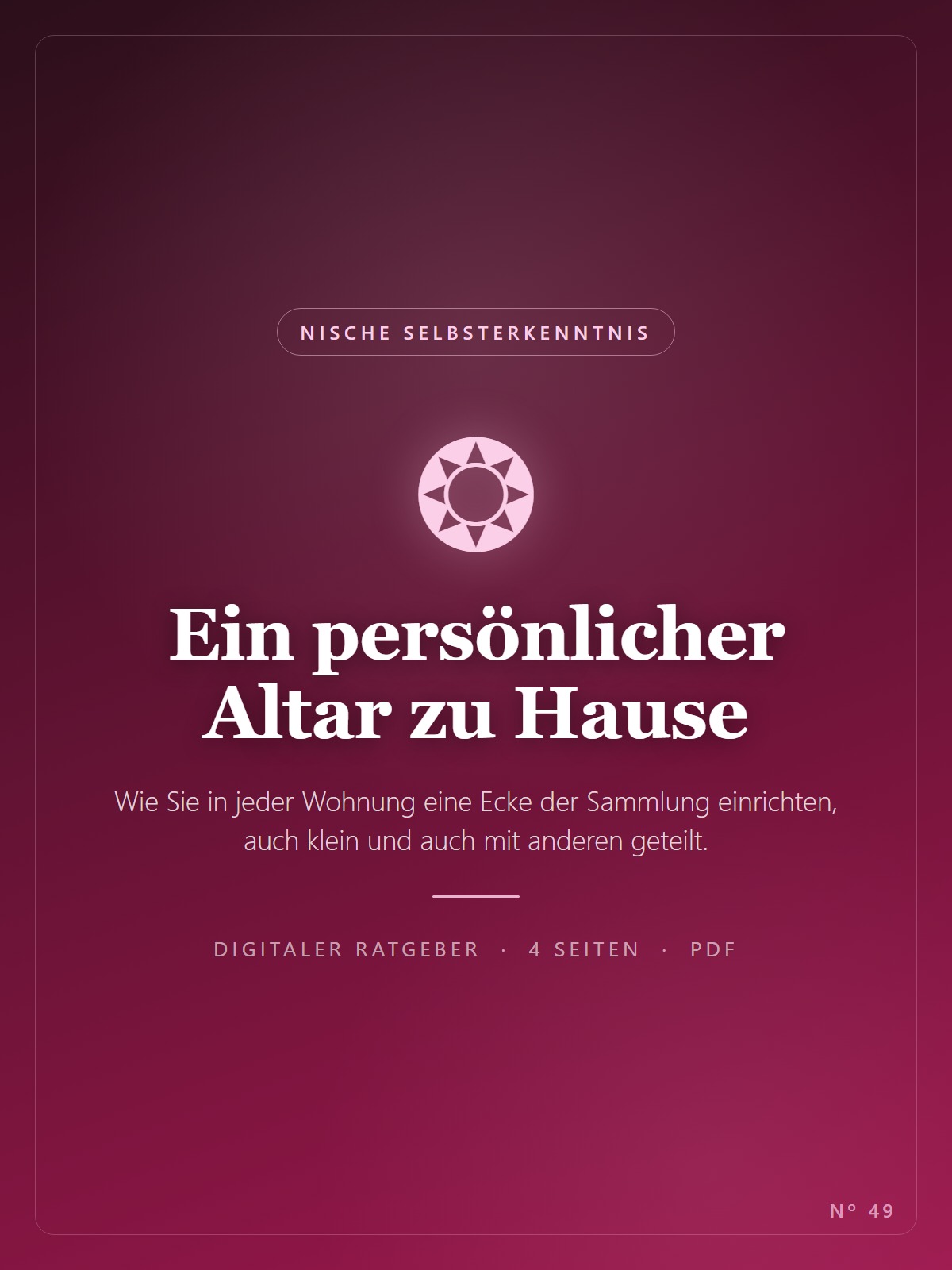 Ein persönlicher Altar zu Hause