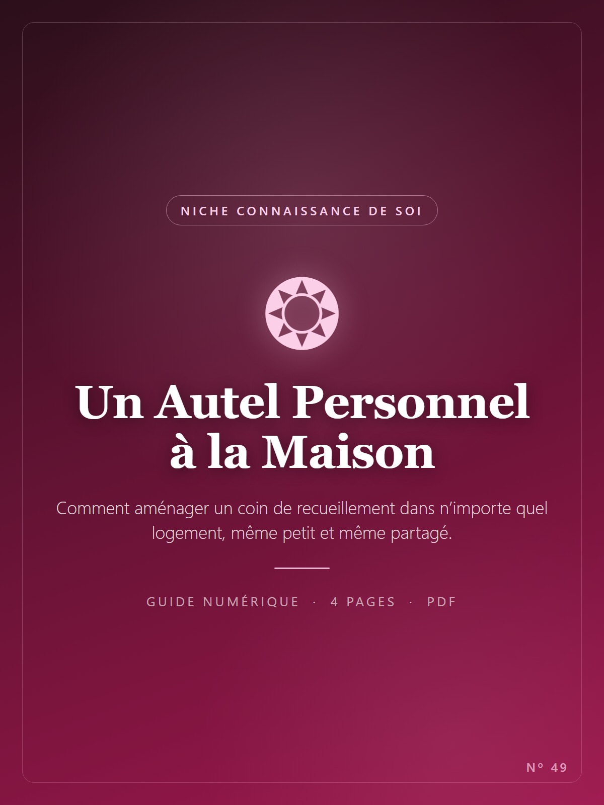 Un Autel Personnel à la Maison